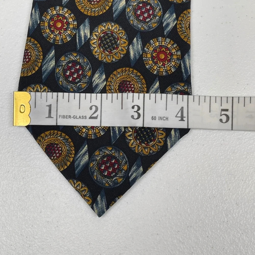 Vtg Metropolitan Museum of Art Silk Necktie Stained‎ Glass Mosaic MOMA Novelty